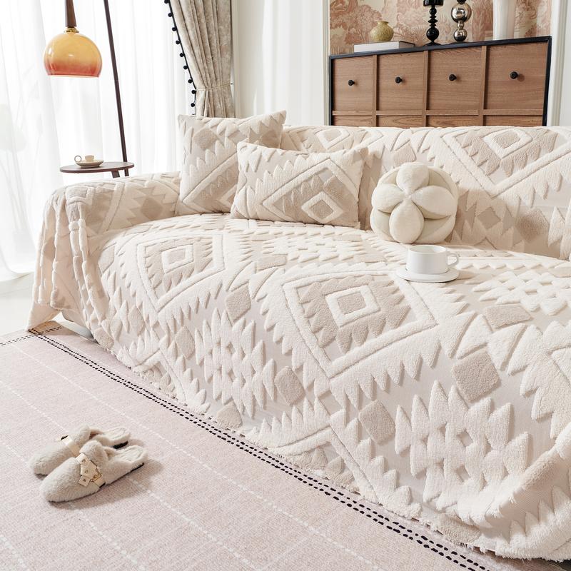 Geometric Pattern Sofa Cover, Sofa Couch Covers, 1 Count Soft Comfortable Sofa Slipcover, Sofa Protector for Home Living Room Bedroom Hotel Dormitory Decor