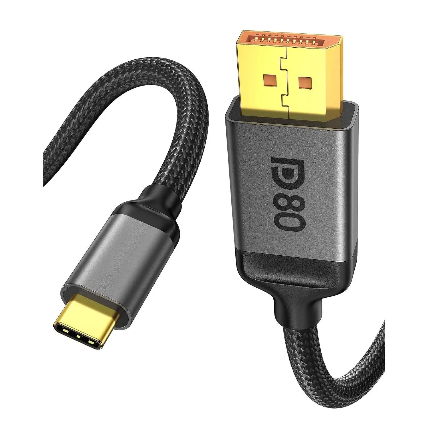 80Gbps USB C to DisplayPort 2.1  [16K@60Hz, 8K@240Hz, 4K@540Hz], Unidirectional Thunderbolt 5/4 to DisplayPort, USBC to DP for MacBook,  mini, Odyssey G8/G9,  17, 6.6FT