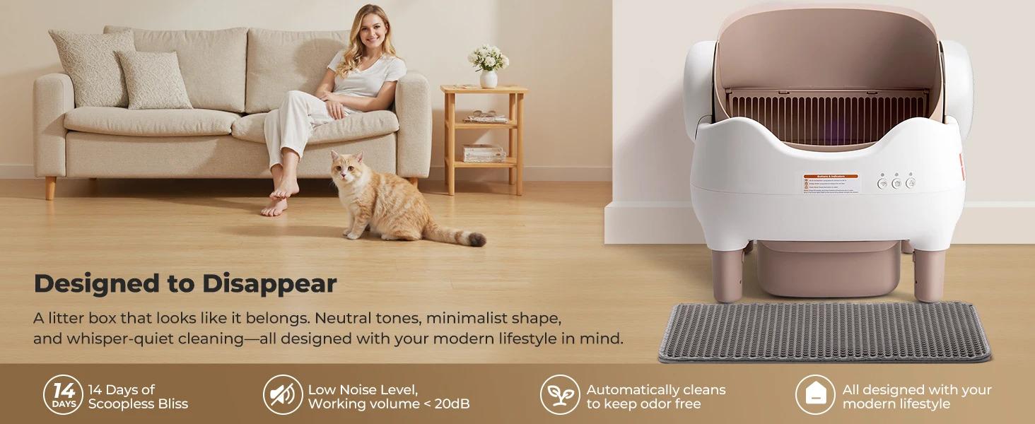 【For fans limited time 】Self Cleaning Litter Box, Automatic Cat Litter Box with APP Control, Odor-Free Large Waste Bin, Open-Top for Multi Cats 【For fans limited time 】Self Cleaning Litter Box, Automatic Cat Litter Box with APP Control, Odor-Free Large Waste Bin, Open-Top for Multi Cats