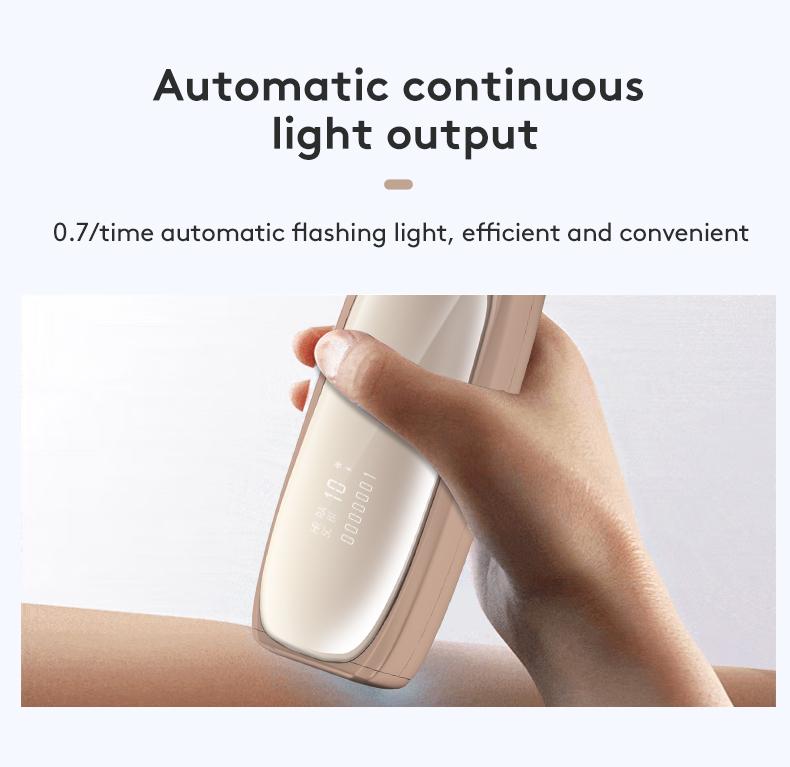 IPL Laser Hair Removal Device with Sapphire Ice-Cooling Technology for Women & Men, Painless & Long-Lasting Hair Remover for Full Body Use at Home, Safe on Face, Bikini Line, Armpits