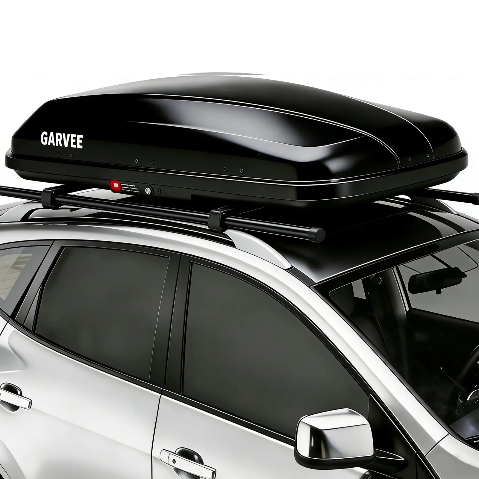New Upgraded Garvee Rooftop Cargo Carrier Hard Shell, 10 or 12.4 Cubic Feet Heavy-Duty Roof Cargo Box, Rooftop Cargo Carrier Box with 2 Reinforced Straps and 2 Keys for Car, Wagon, SUV, 55x31x12, Black, Ideal Christmas Xmas Birthday Gifts for Women Men