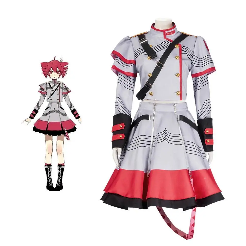 Kasane Teto UTAU Costume Set with Short Skirt, Women's Polyester Uniform for Game Anime Role-Playing, Multi-Size Cartoon Character Costume for Parties and Halloween, Cosplayers, Women's Clothes