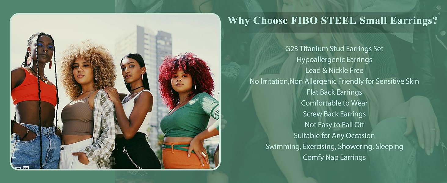 FIBO STEEL 6 Pairs G23 Titanium Flat Back Stud Earrings Set for Women Men 2/4mm Opal CZ Ball Cartilage Tragus Piercing Jewelry Hypoallergenic