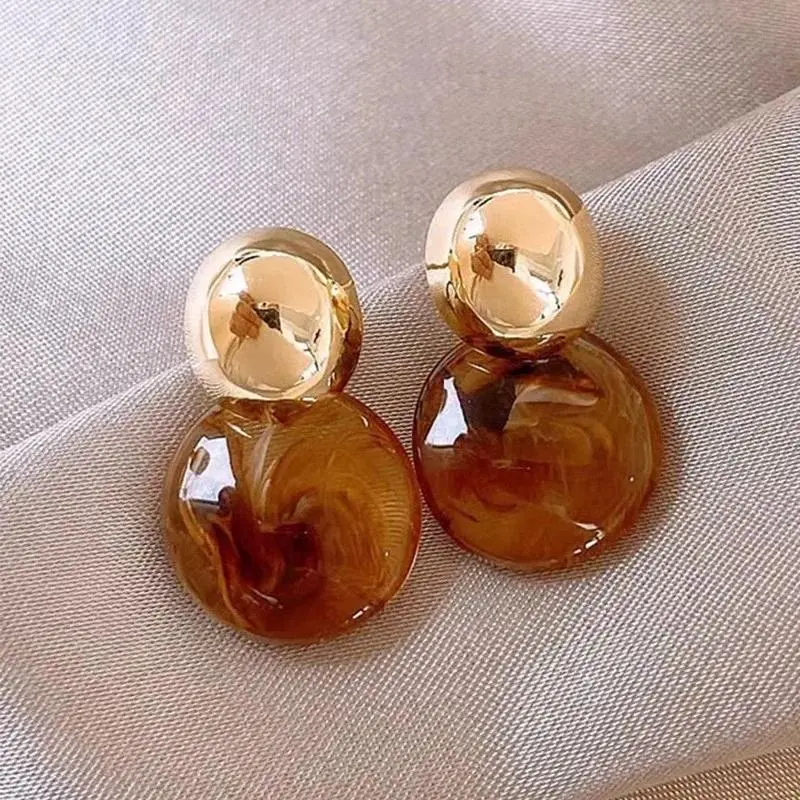 Autumn And Winter New High-end Temperament Circular Amber Earrings Wedding Accessories Jewelry For Women Novelty Earrings