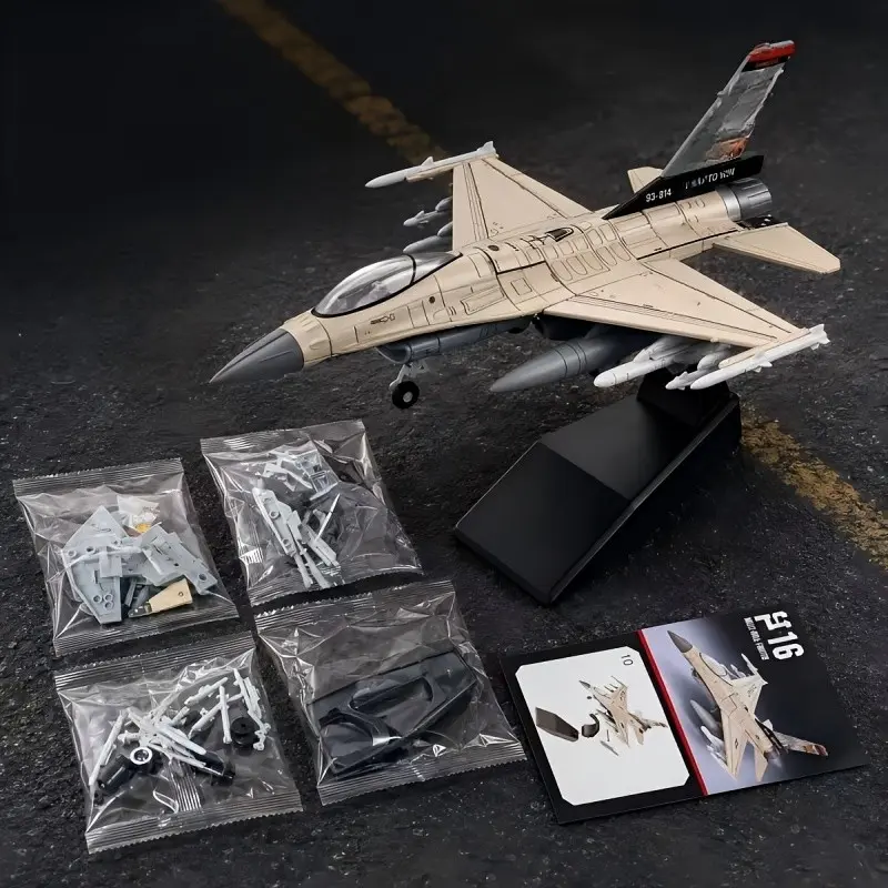 1:72 F-16 Aircraft Model Kit, Abs Material, Collectible Desktop Decor, Perfect Gift for Aviation Enthusiasts, Realistic Design, Base Included