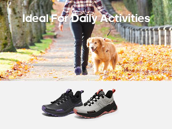 NORTIV 8 Women's Lightweight Comfort Hiking Shoes with Cord Lacing System & Rubber Sole for Outdoor Adventures - Responsive Cushioning & Aggressive Grip