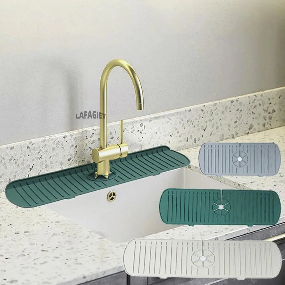 Silicone Drainage Pad Bathroom Kitchen Faucet Drip Mat Wash Basin Sink Splash Proof Draining Pad Table Heat Insulation Protector