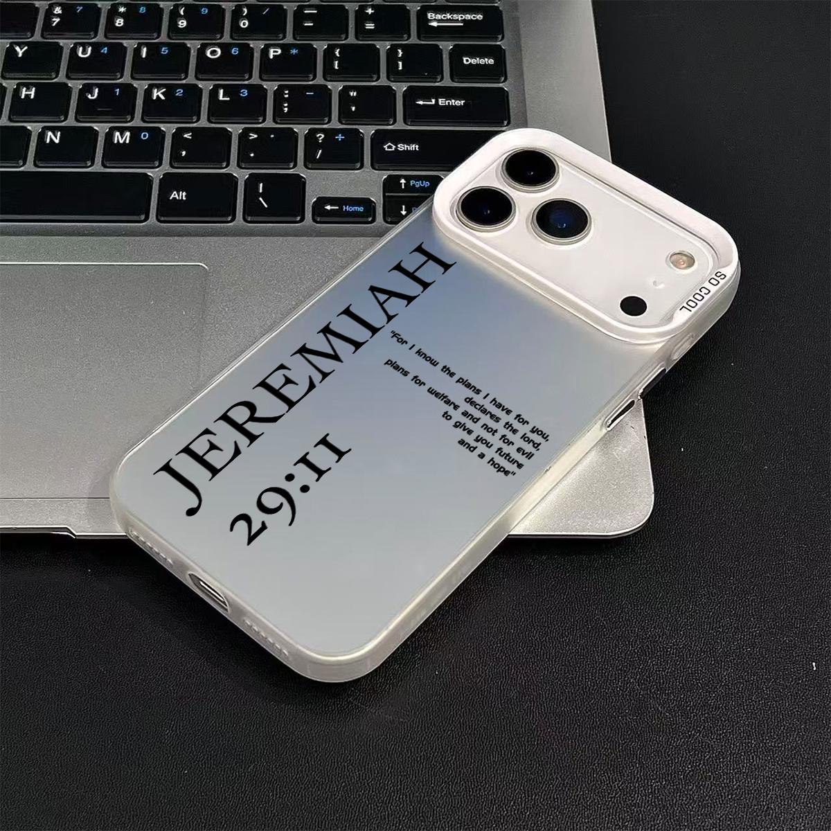 Jeremiah 29:11 Pattern Shockproof Phone Case for iPhone 7 8 X XR 11 12 13 14 15 16 17 Pro Max Plus Air 17E Protecitved Cover Bible Verse Religious Faith Gift