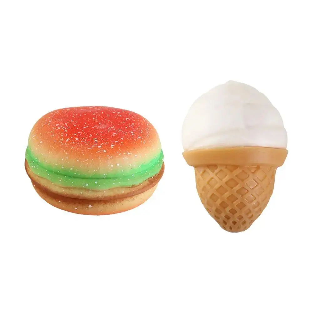 3D Hamburger Squishy Funky Anxiety Ball - Silicone Fidget Decompression Toy for Fidget Lovers, Unisex Stress Relief Sensory Toy, Squishy Stress Relief Toys, Anxiety Ball Stress Relief Toys