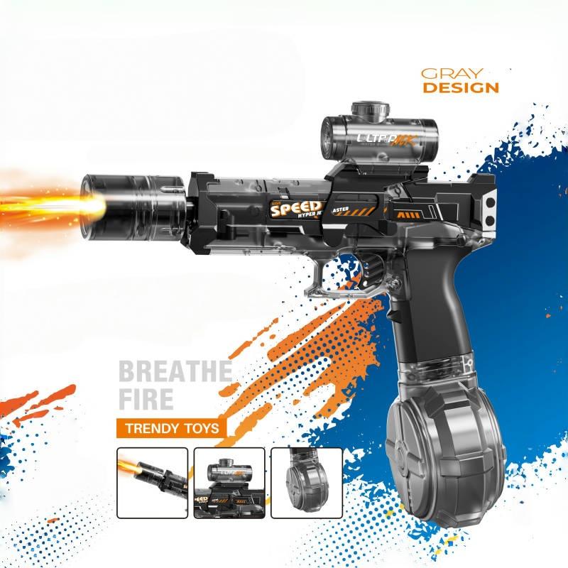 Electric Water Gun with LED Light, Automatic Squirt Watergun, Strong Outdoor Toy for Kids, Summer Fun, Perfect Father's Day Gift, Built-In Lithium Battery