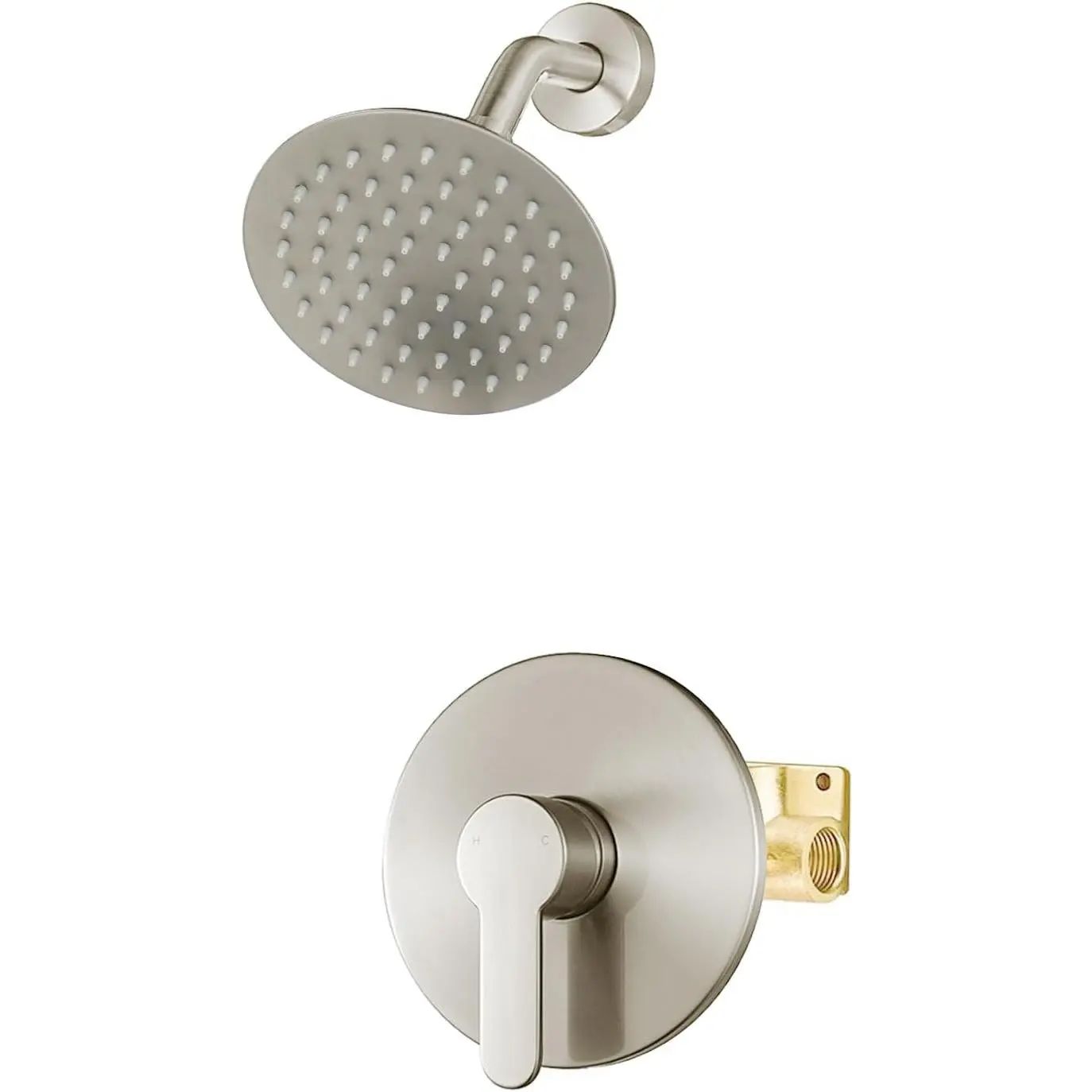 Shower Faucet Set Brushed Nickel, Shower Valve Kit with 6 Inch Showerhead