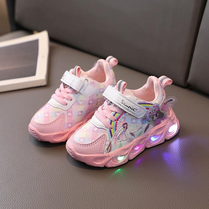 Girls' LED Light-Up Sneakers with Glow-in-the-Dark Soles Low-Top Flashing Shoes Cushioned Insole Rubber Outsole for Nighttime All-Season Running Outdoor Play First Walking Shoes Girls' Christmas gifts & birthday gifts & holiday gifts