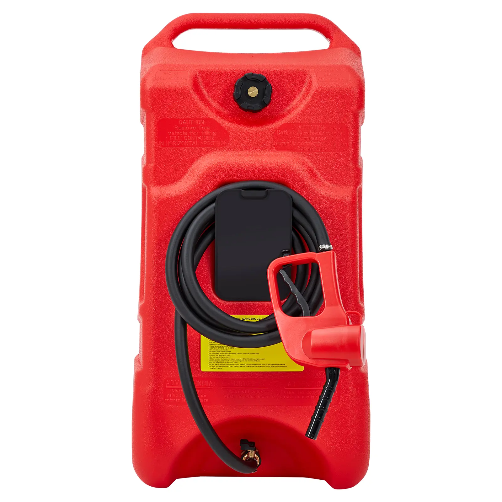 【GARVEE】FathersDayGift 16 Gallon Wheeled Fuel Caddy, Portable Gas Tank with Siphon Pump & 10-Inch Hose for Cars, Boats, Lawnmowers, ATVs - SummerVibes