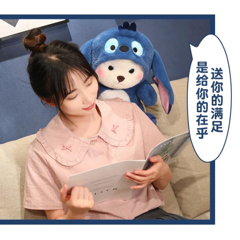 25-65cm Kawaii Blue Lina Bear Plush Toy Cute Anime TeddyTales Bear Novel Stuffed Animal Cartoon Birthday Gift for Kid Room Decor