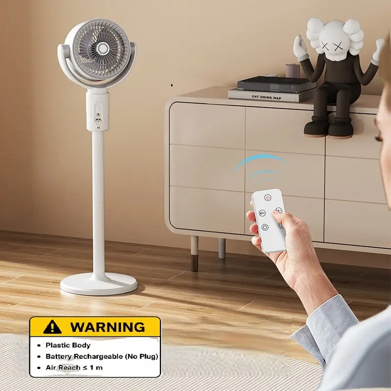 All-In-One Swivel Fan, 5 Speed Settings, Remote Timer, USB Charging, 360° Adjustable, Strong Wind, 4000mah Battery, Ideal for Home, Bedroom, Living Room, Camping