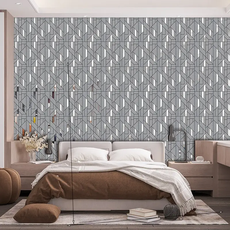 10pcs Luxury Wood Grain Decorative Wall Panels, Self-Adhesive Gold Foil Reflective Vinyl PVC, Waterproof Durable, Easy DIY Installation, Home Decor