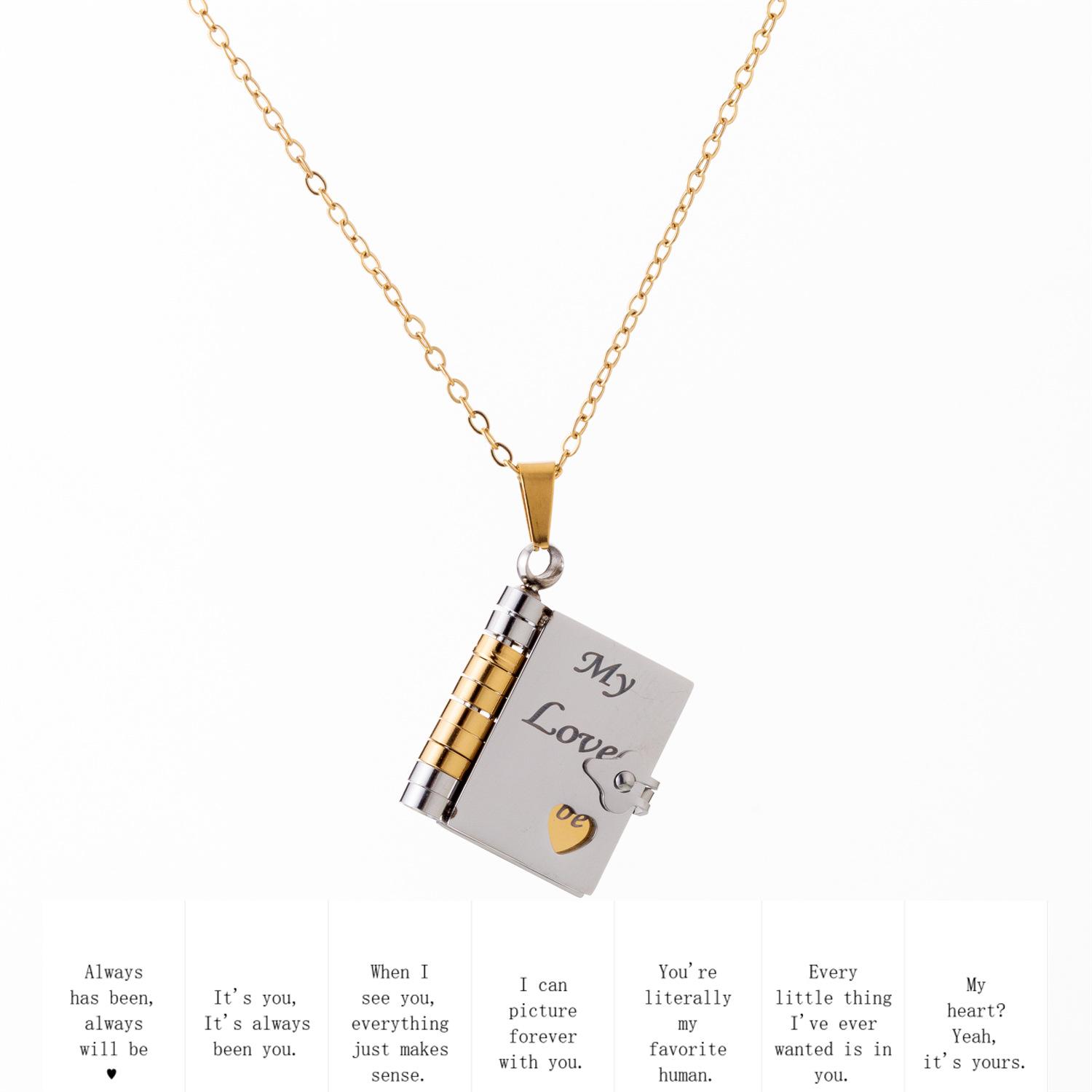 Love Book Necklace for Daughter & Son | Engraved "My Little Hero & My Little Angel" Love Letters | Sentimental Jewelry for Dad Mom Son Daughter Grandpa Grandma & Lovers | Perfect Gift to Express Deep Emotions & Heartfelt Ideas for Kids