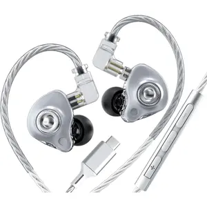 in Ear  Headphones with Mic, 10mm Dynamic Driver HiFi IEM Earphones,  Clear Sound IEM Earbuds with Detachable 4N OFC , USB C Wired Gaming Earbuds