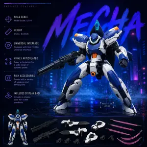 Franz Alpha 1/144 Scale Mecha Model Kit, 14cm Collectible Figure, Standard 3mm Connector, Transparent Display Base, Hobby Gift