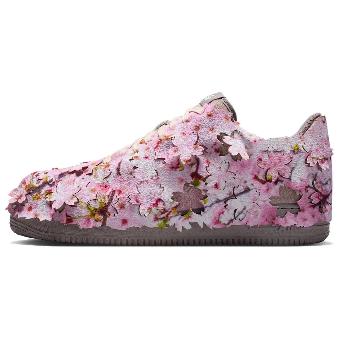Nike Air Force 1 07 PRM Cherry Blossoms Men's Casual Wear Leather Mix Sneakers - Round Toe, Cushioned Footbed, Rubber Sole, Premium Comfort, Classic Style, House White, Maison Mihara
