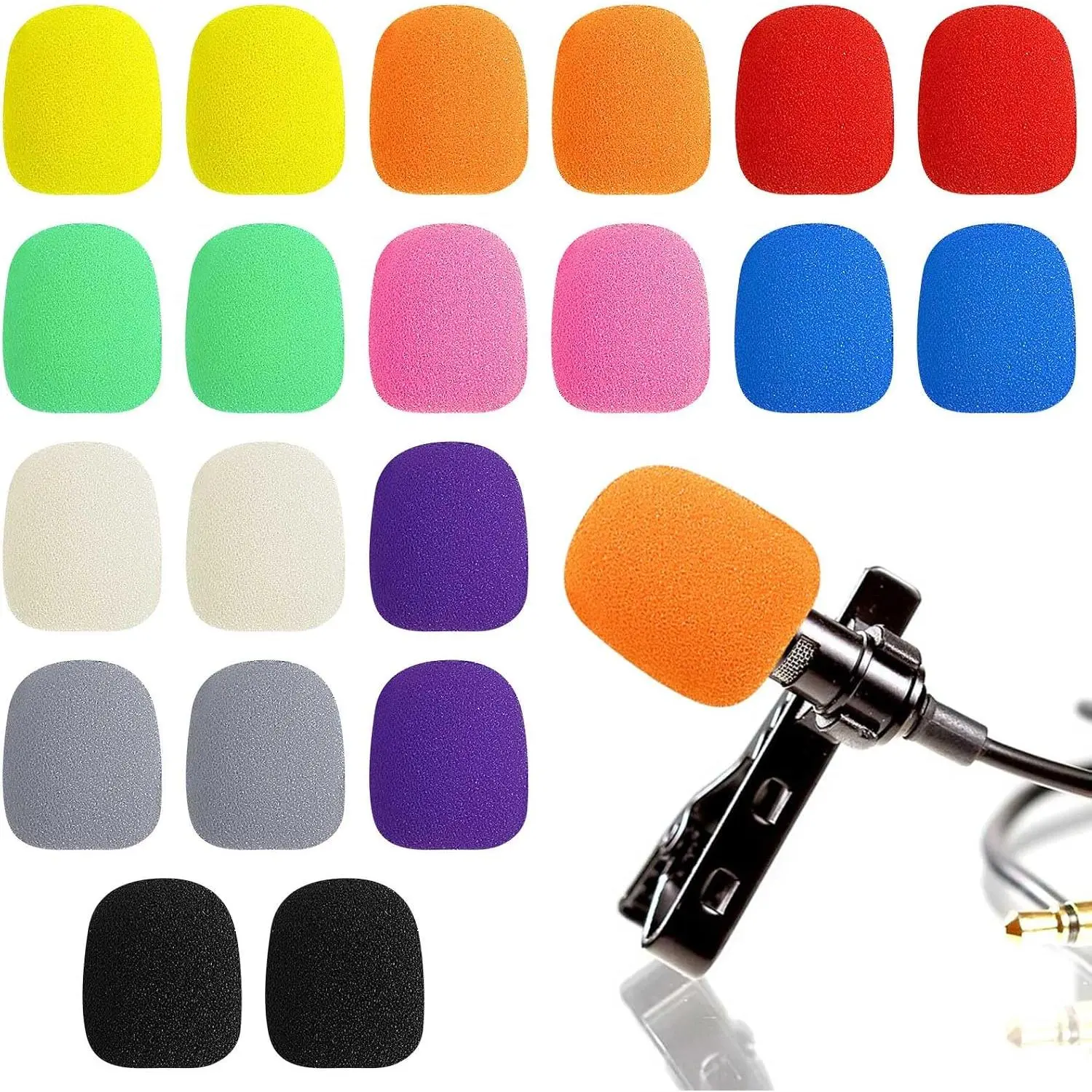20 Pack Mini Headset Mic  Covers,Small Microphone Windscreens Headset for Noise Reducing  Protection Studio Recording Accessories Lapel and Lavalier Microphones