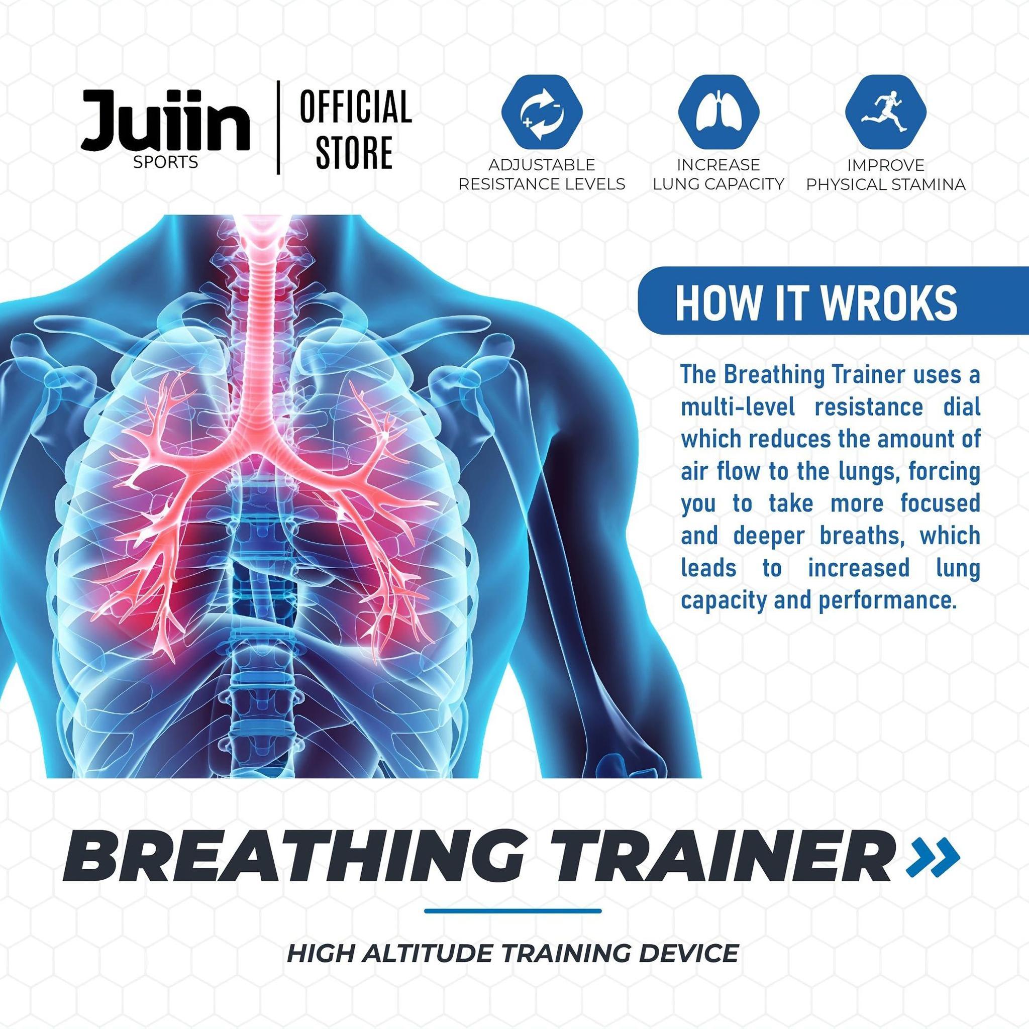 Portable Breathing Trainer, Adjustable Breathing Resistance Tool, Breathing Training Tool for Home Gym Workout, Home Training Equipment, Fitness Equipment