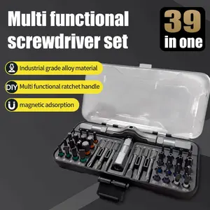 39-In-1 Professional Ratchet Screwdriver Set, Magnetic Bits, Multi-Functional Home Repair Tool Kit, Portable DIY Essential