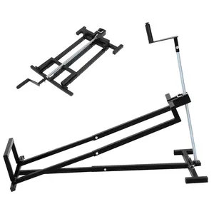 Heavy Duty Mower Lift Jack Industrial Grade Riding Lawn Mower Lift Stand for Zero Turn Mowers Garden Tractors Universal Compatibility Lift Jack with Safety Locking Mechanism for Blade Change Cleaning Maintenance Foldable Garage Gear