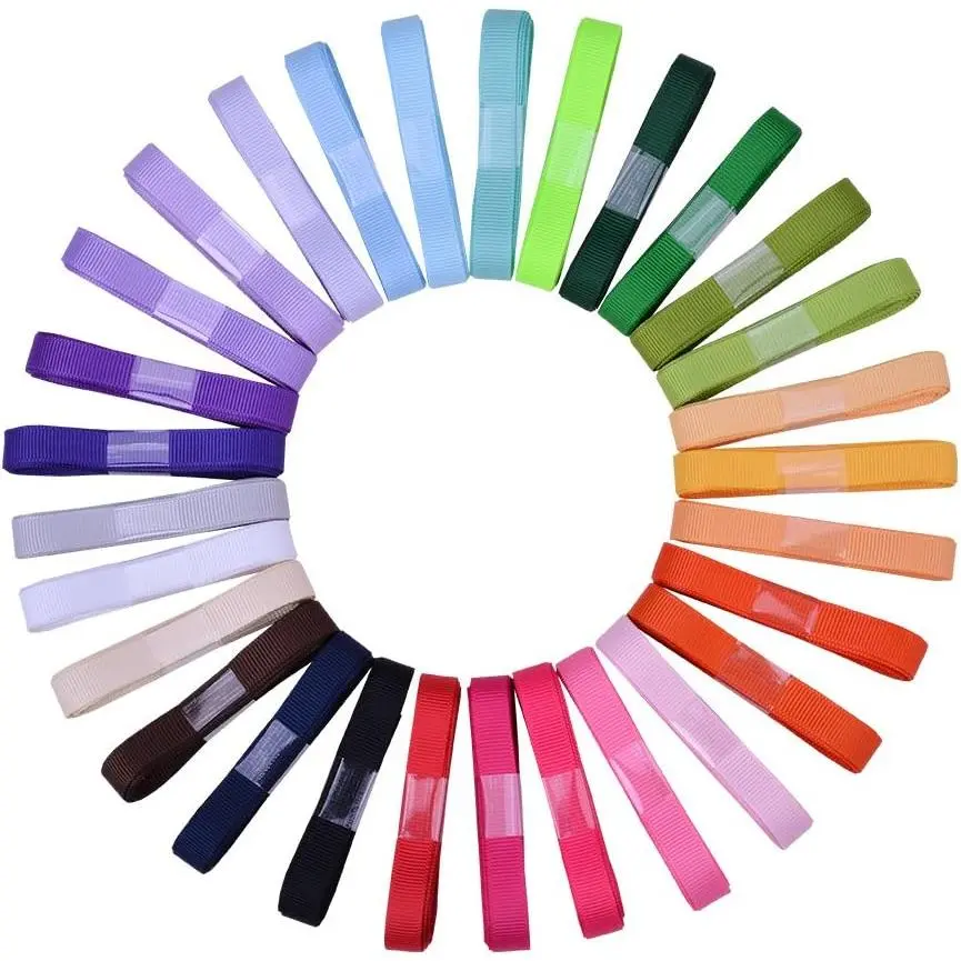 3/8 inch Solid Grosgrain Ribbon Set, 30 Colors 60 Yd | Ribbons for  Wrapping and Bow Hair Accessories