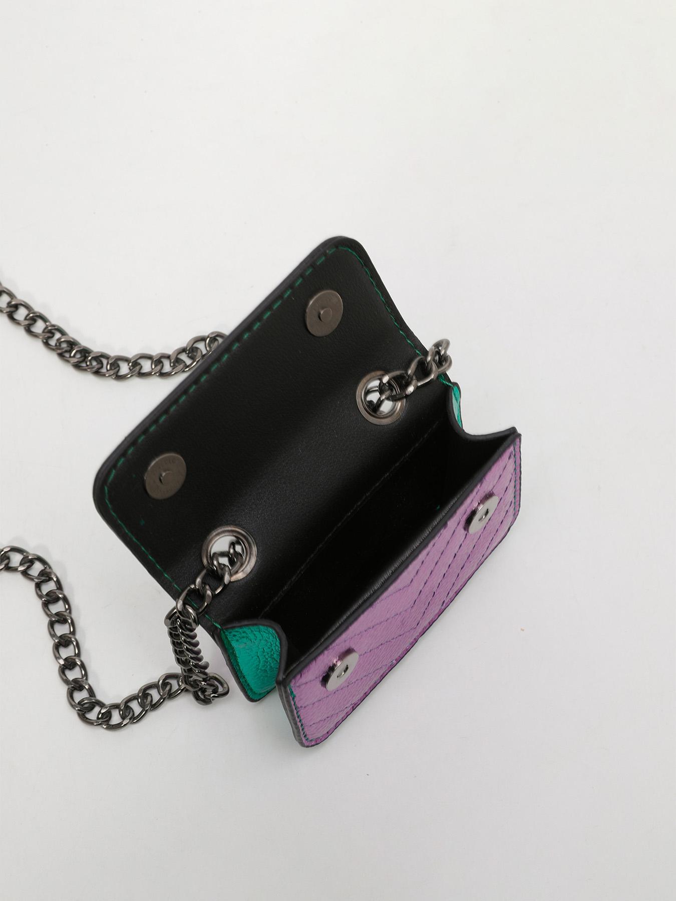 Ladies' shoulder crossbody bag, color blocked shoulder bag, hardware chain, diamond grid flip cover, fashionable, versatile, exquisite and trendy, suitable for daily travel, work, commuting, shopping, dating, ladies' crossbody bag, Flap Crossbody Purse