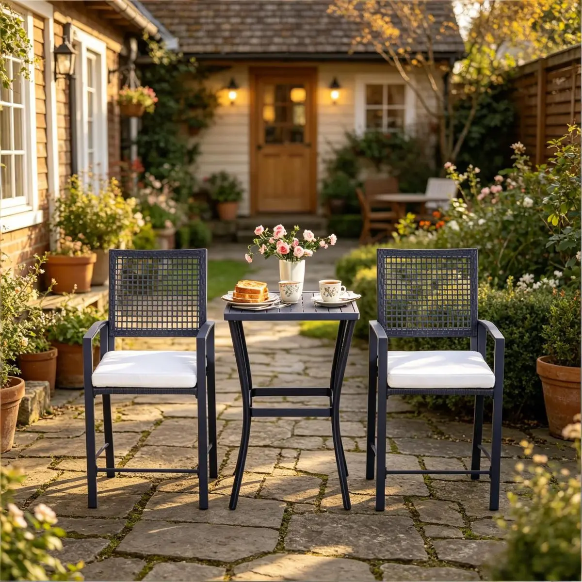 AobtkelOutdoor Furniture Set,Backyard Bar Furniture Set,Conversation Furniture Set On-Site 5-blade manual walk-behind lawn mower premium weed barrier landscape fabric deck porch