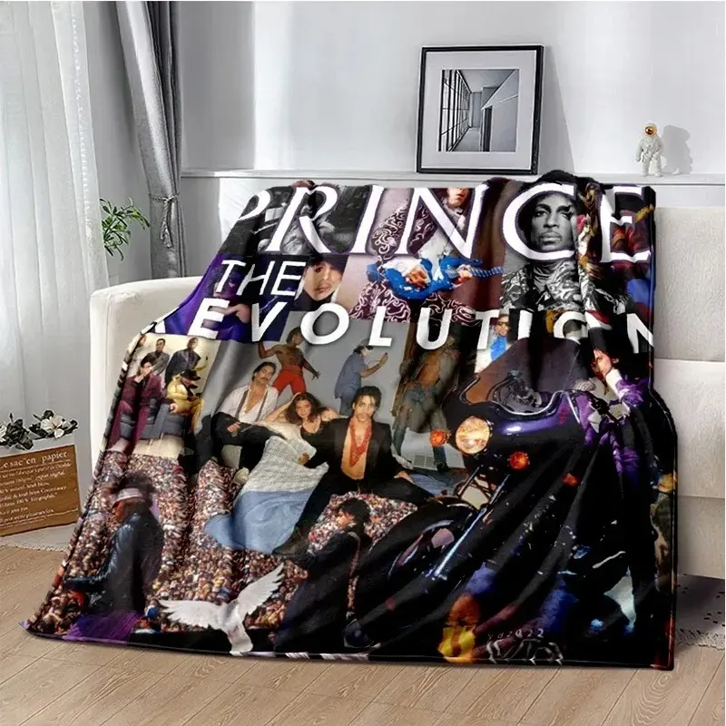 Prince Purple Rain Flannel Throw Blanket - Soft, Wrinkle Resistant, Smooth Texture, Vibrant Print - Living Room Decor for Bedroom Sofa, Sleepovers, Fan Gift
