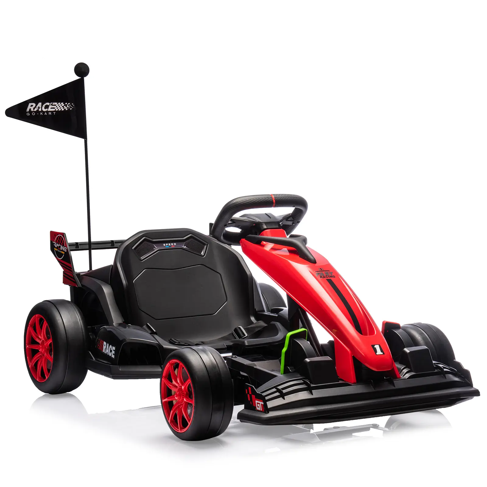 Garvee High-Performance 24V Electric Drift Go Kart for Kids Ages 6+ – Adjustable Seat – 8.5 MPH High-Speed Racing – Quiet EVA Wheels – Outdoor Ride-On Racing Toy Vehicle