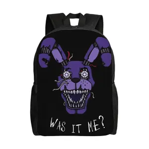 Nightmare Bonnie Was It Me FNAF At Freddys Backpack  Travel Backpacks Men Style School Bags Design Breathable Rucksack