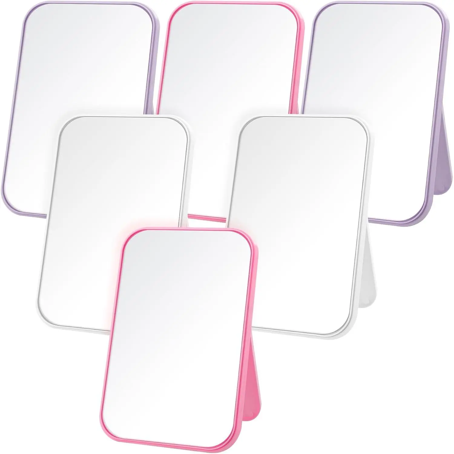 DoubleFill 6 Pcs Spa Party Mirror Spa Party Supplies Sleepover Accessory Favors Makeup Mirror for Sleepover Slumber Birthday Favors Women Adults Princess Gift(Mixed Color)