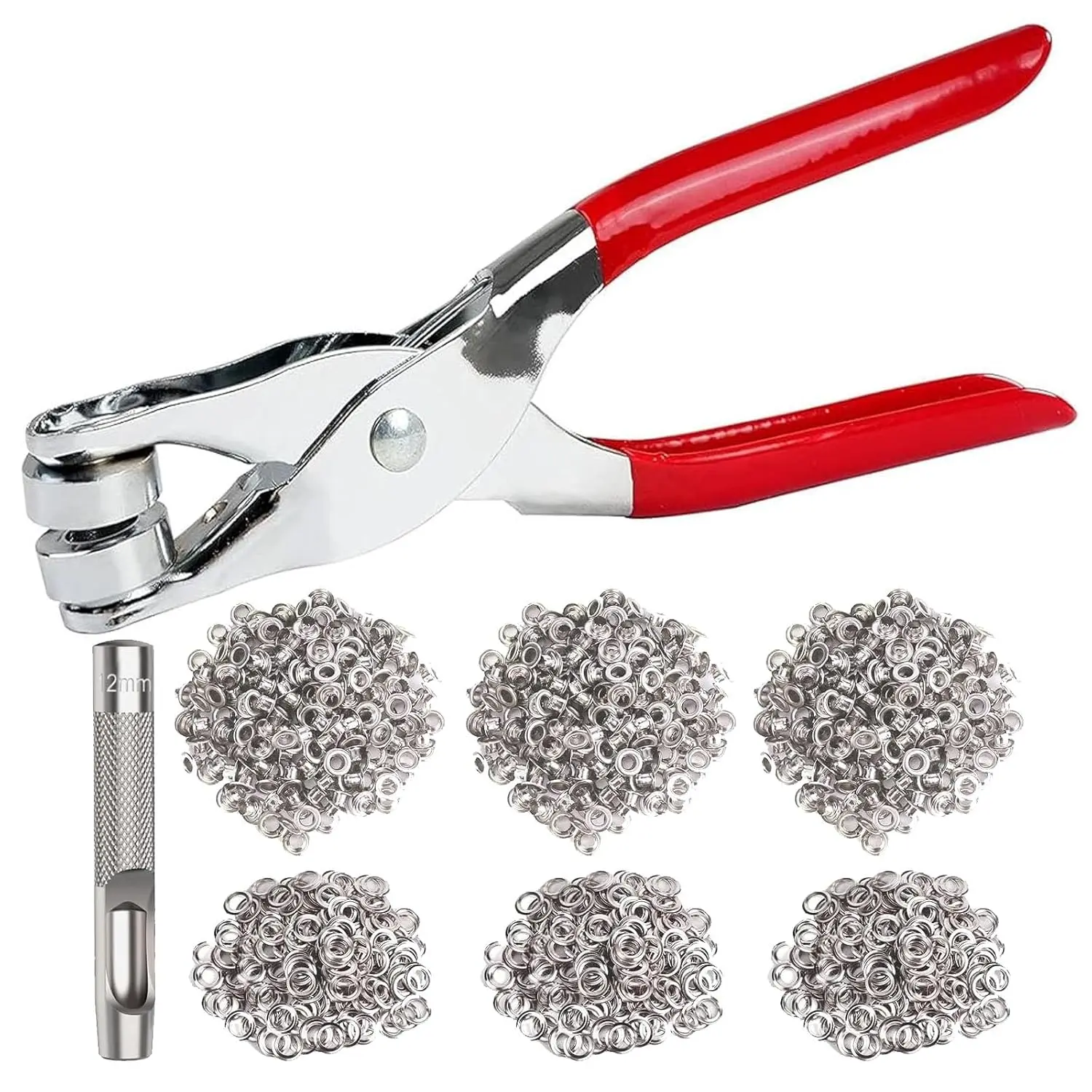 300Pcs 1/2 Inch Grommet Tool Kit, 12mm Eyelet Kit, Grommets Pucher with Hole and Eyelets for/Belt/Shoes/Crafts