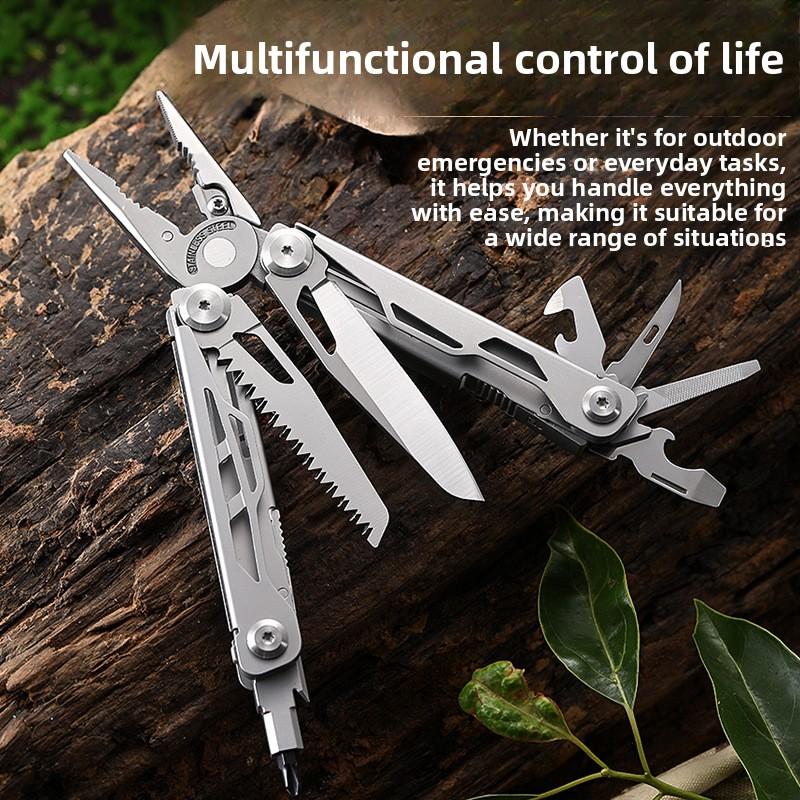 Multi-functional pliers with outdoor folding knife - portable pocket knife, emergency survival gear, multi-tool combination pliers rally essential gear