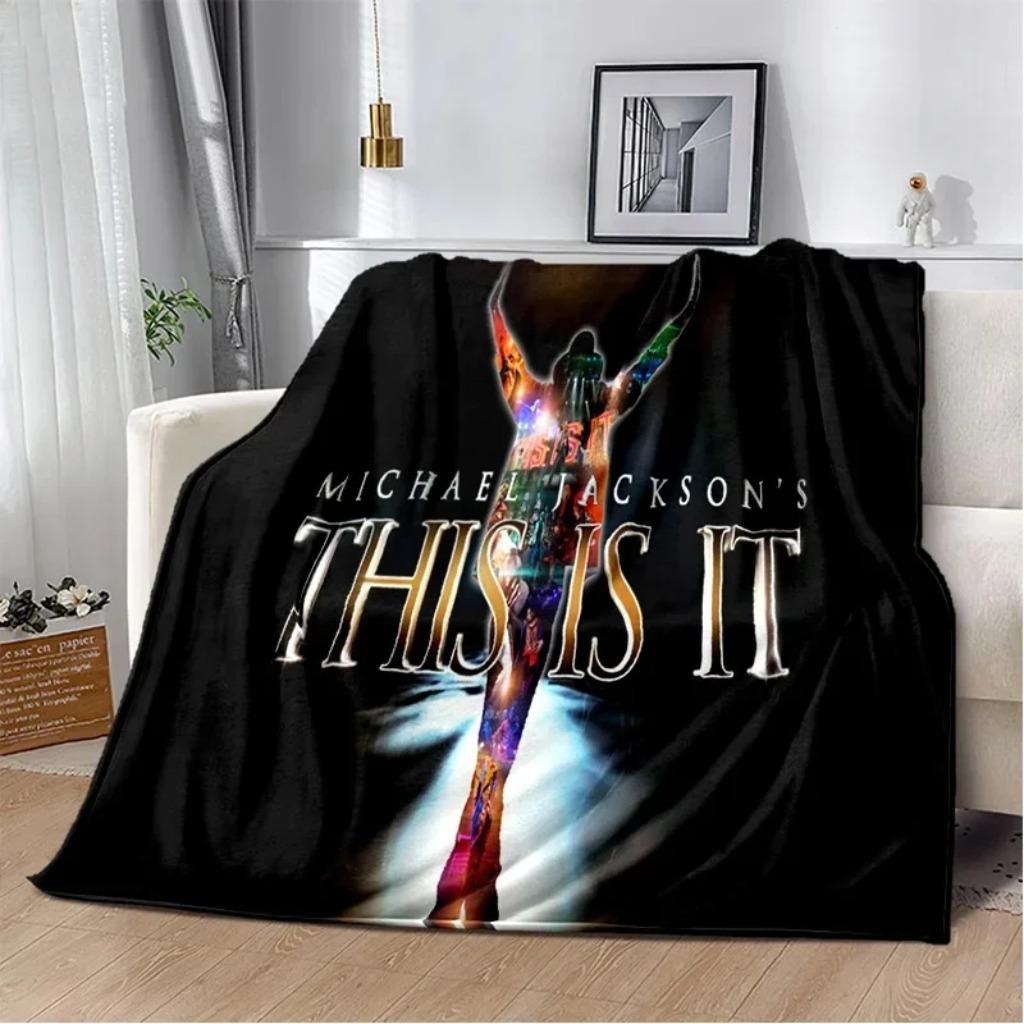 Michael Jackson Retro Printed HD Blanket Soft Throw Blanket for Home Bedroom Bed Sofa Travel Office Solid Cover Blanket Adults Pop Music Icon Gift Pop Culture Decor
