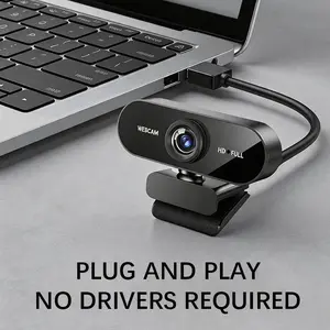 1080P HD Webcam with Mic & 360° Swivel Base, USB Plug & Play No Driver, for PC Laptop Desktop, Gaming Streaming, Video Conferencing & Online Chat