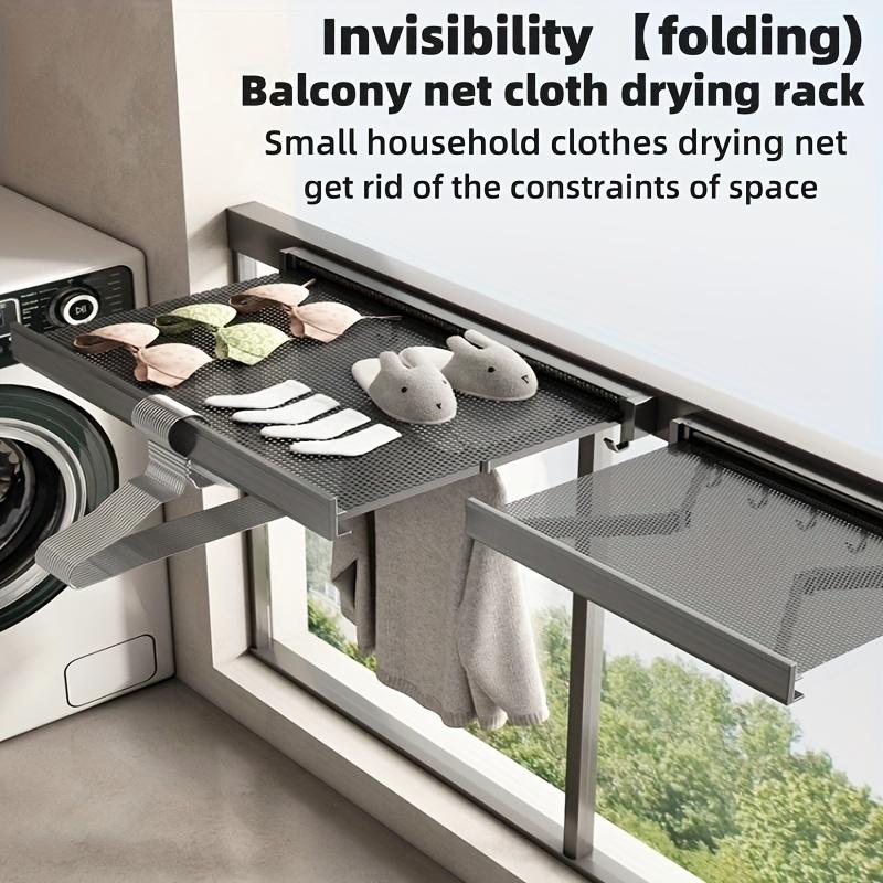 Compact Design Space-Saving Invisible Folding Balcony Net Cloth Drying Rack Accessories Laundry