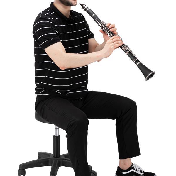 Beginner Bb Clarinet – 17 Keys Black Clarinet with 2 Mouthpieces & Connector, Easy to Learn，clarinet player Chrome Durable Oboe Instrument Bamboo Flute Fathersdaygift