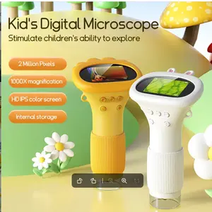 Educational Toy, Science Experiment Microscope, Handheld Digital Magnifier 1000x, Manual Focus, Indoor Outdoor Use