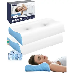 Cervical Pillow for Neck Pain Relief - Pillow Pillows for Sleeping, Ear Relief Zones Neck Pillow, 6CM Neck Cooling Bed Pillow for All Sleep Positions
