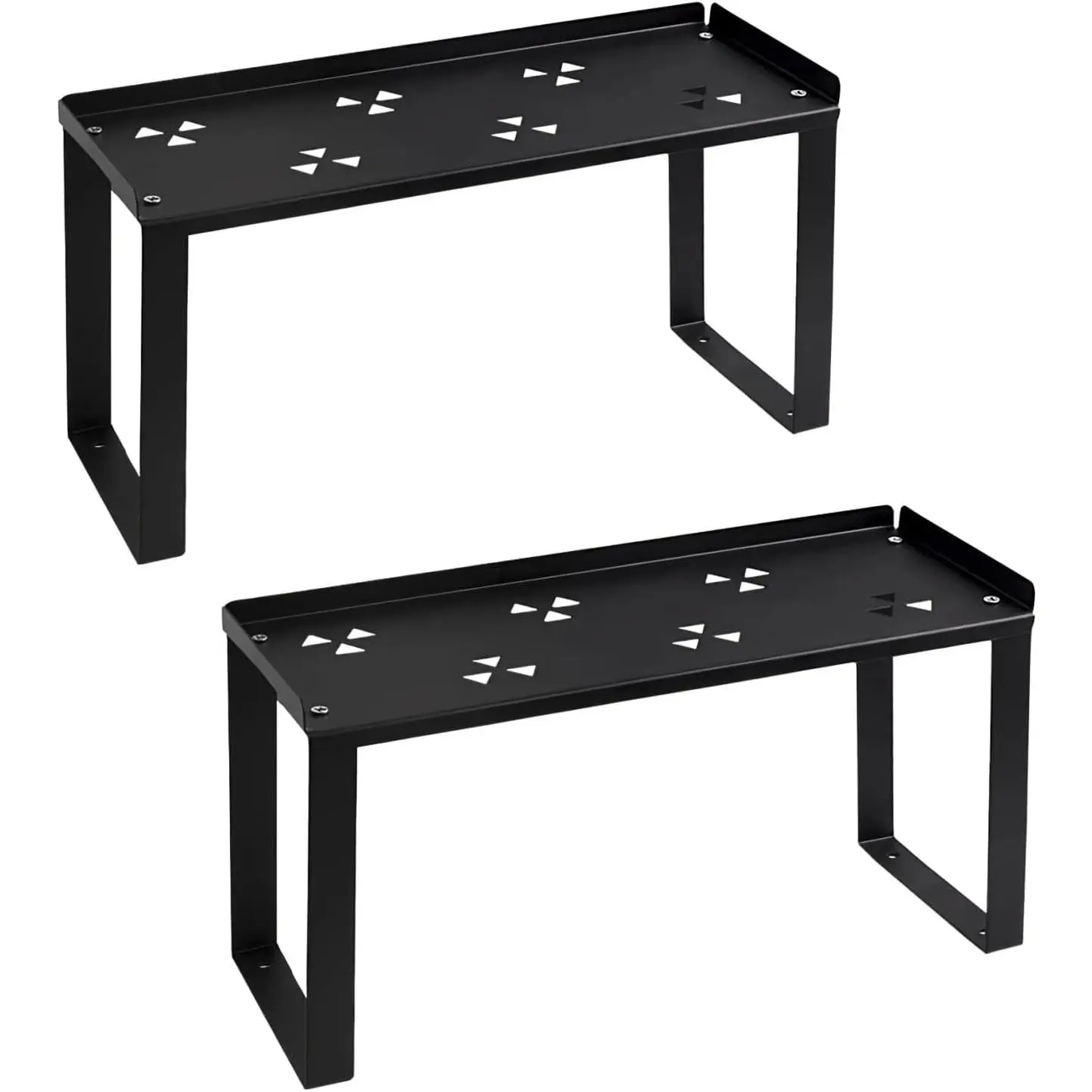 2 Pack Metal Storage Shelves Countertop Organizers, Shelf Risers, Stackable,Spice Rack