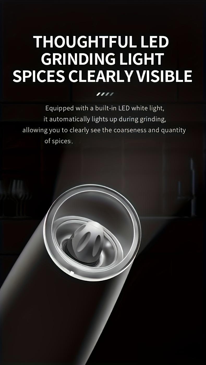 1pc/2pcss CLITON Salt And Pepper Grinder Electric 2pcs, Electric Battery Salt And Pepper Grinder Set, Electric Salt And Pepper Grinder Set, Salt And Pepper Shakers Set, Large Capacity with LED Light, Multiple Style Options, Kitchen Gift