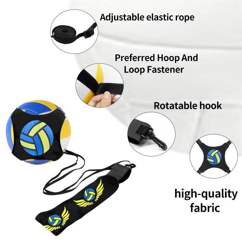 Volleyball Rebound Belt Trainer Elastic Cords Solo Practice for Serves Spiking Defense Indoor Beach Training