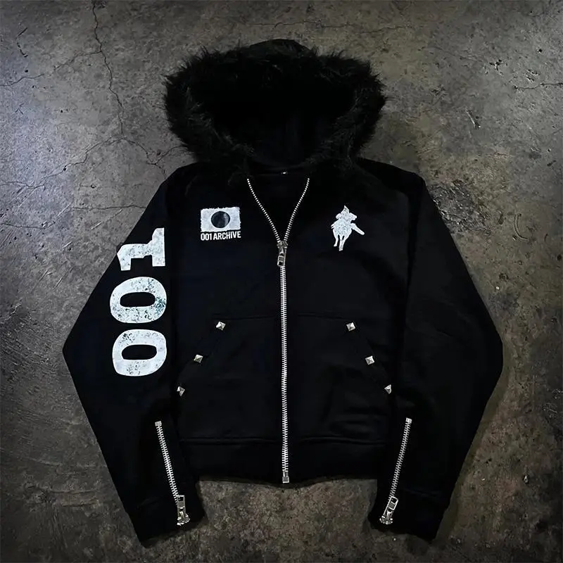 Y2K Purple Spicy Hoodie Retro Smoke Print Sweater Men Women New Fashion Vintage Classic Hip Hop Streetwear Clothing Loose Jacket