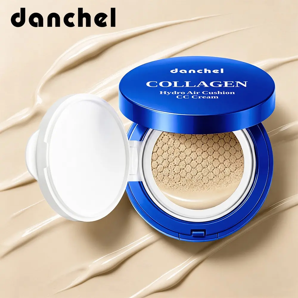 danchel Collagen Air Cushion CC Cream, Skincare-Infused Foundation, Long-Lasting Wear, Buildable Medium Coverage, Lightweight & Blendable, Natural Dewy Glow, Non-Cakey, Skin-Like Finish, Ideal for Fair to Medium Skin Tones