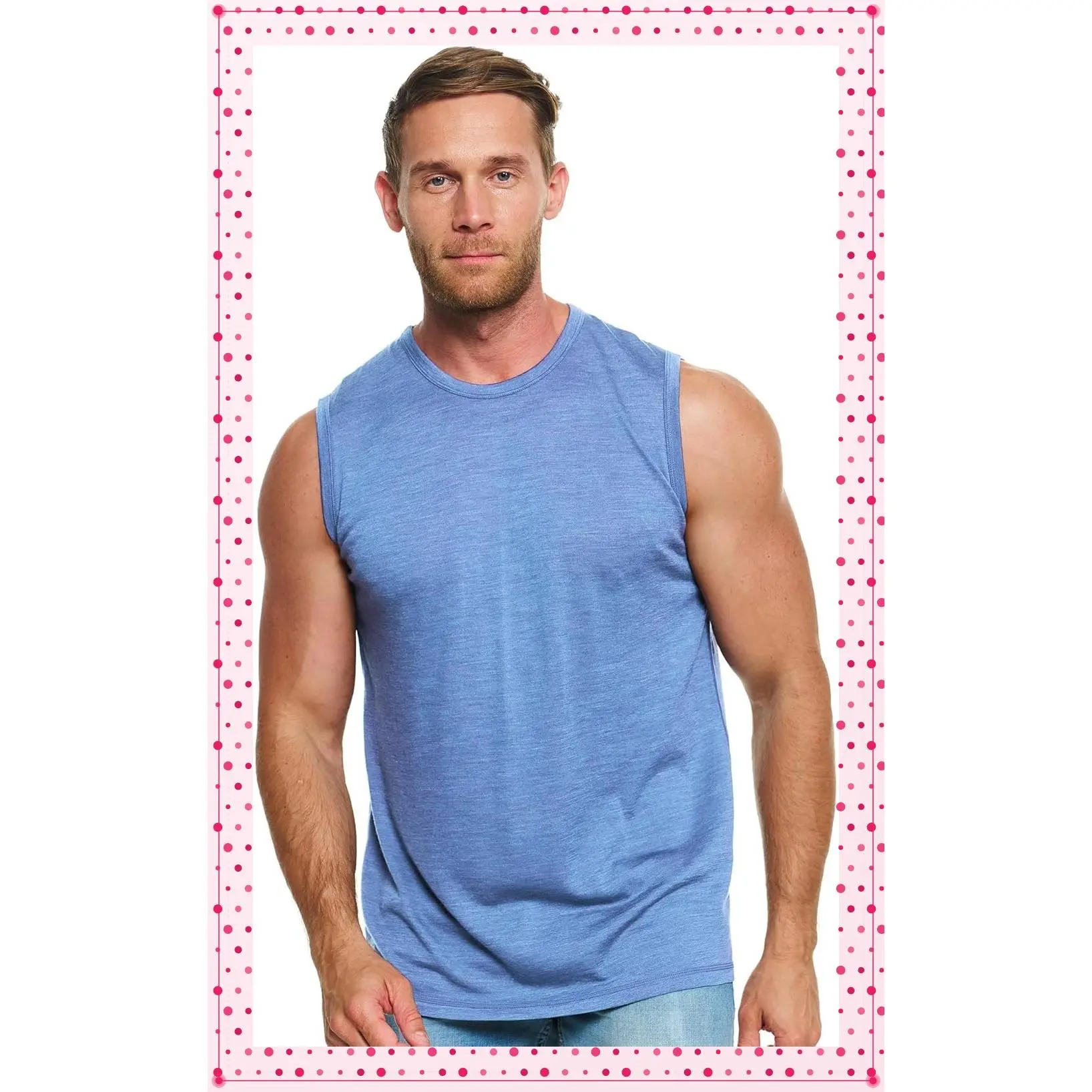 Merino Wool Tank Top Men - Active Merino Wool Undershirt Moisture Wicking Breathable Anti-Odor Lightweight Base Layer(Gift)