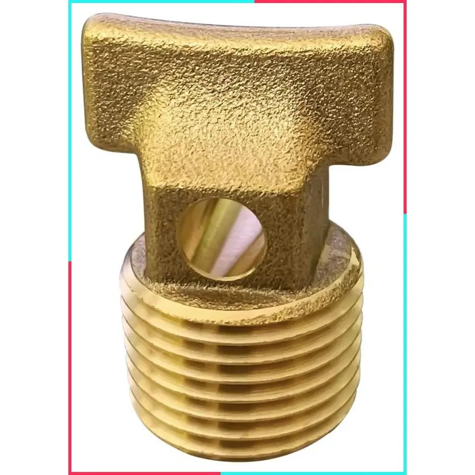 Solid Brass Garboard Drain Plug with 1/2" NPT Thread for Boat Hulls